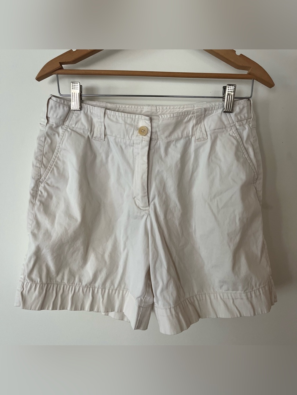 Talbots Tailored Cotton Shorts in Light Cream